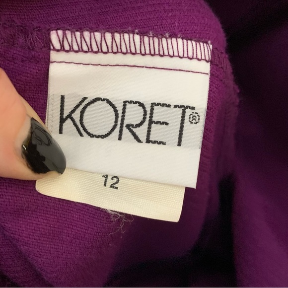 Vintage KORET PLEATED PURPLE CORDUROY PANTS SIZE 12 WOMENS - Picture 14 of 14